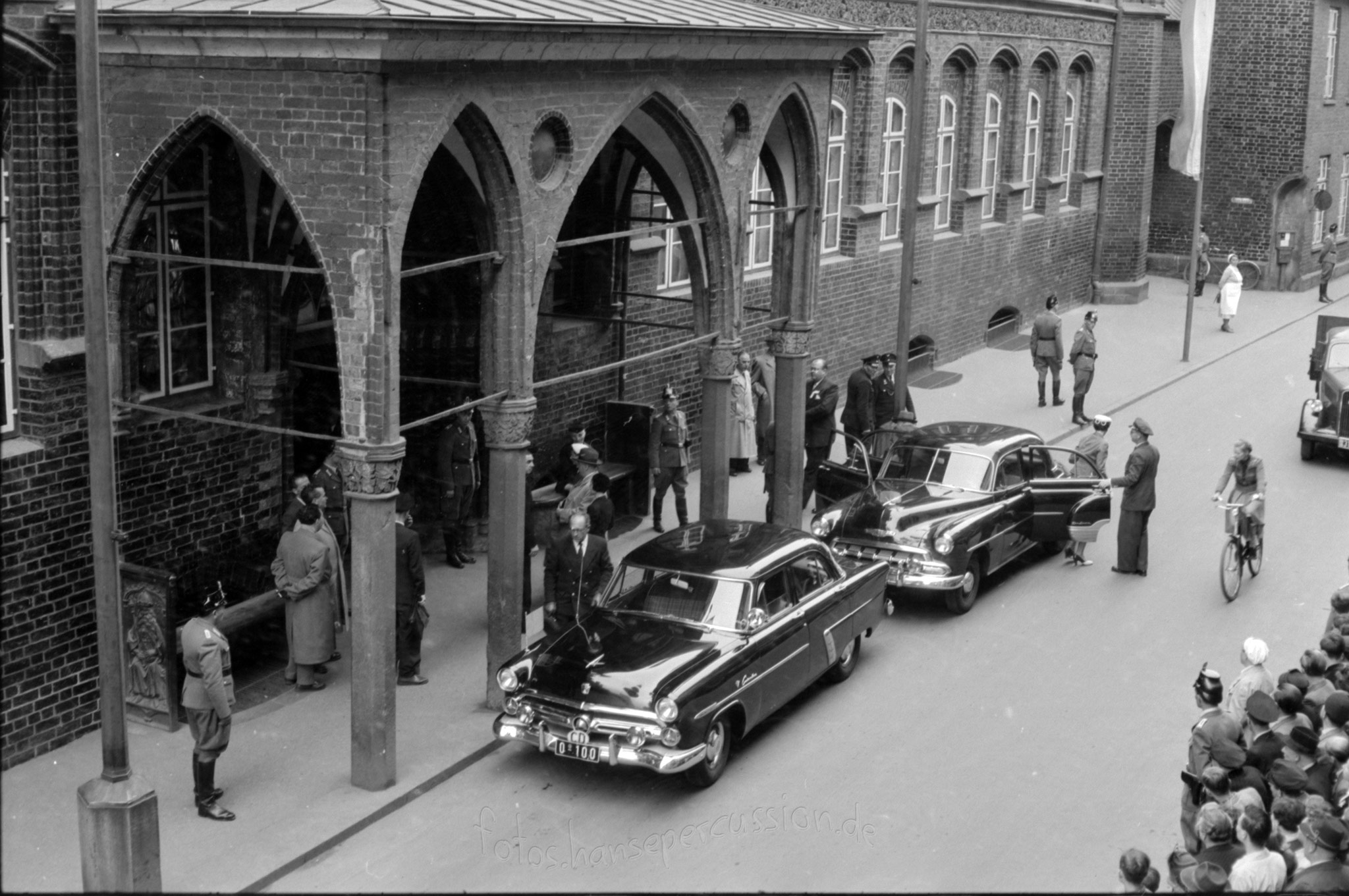 Bundespräsident Heuss in Lübeck, 1956