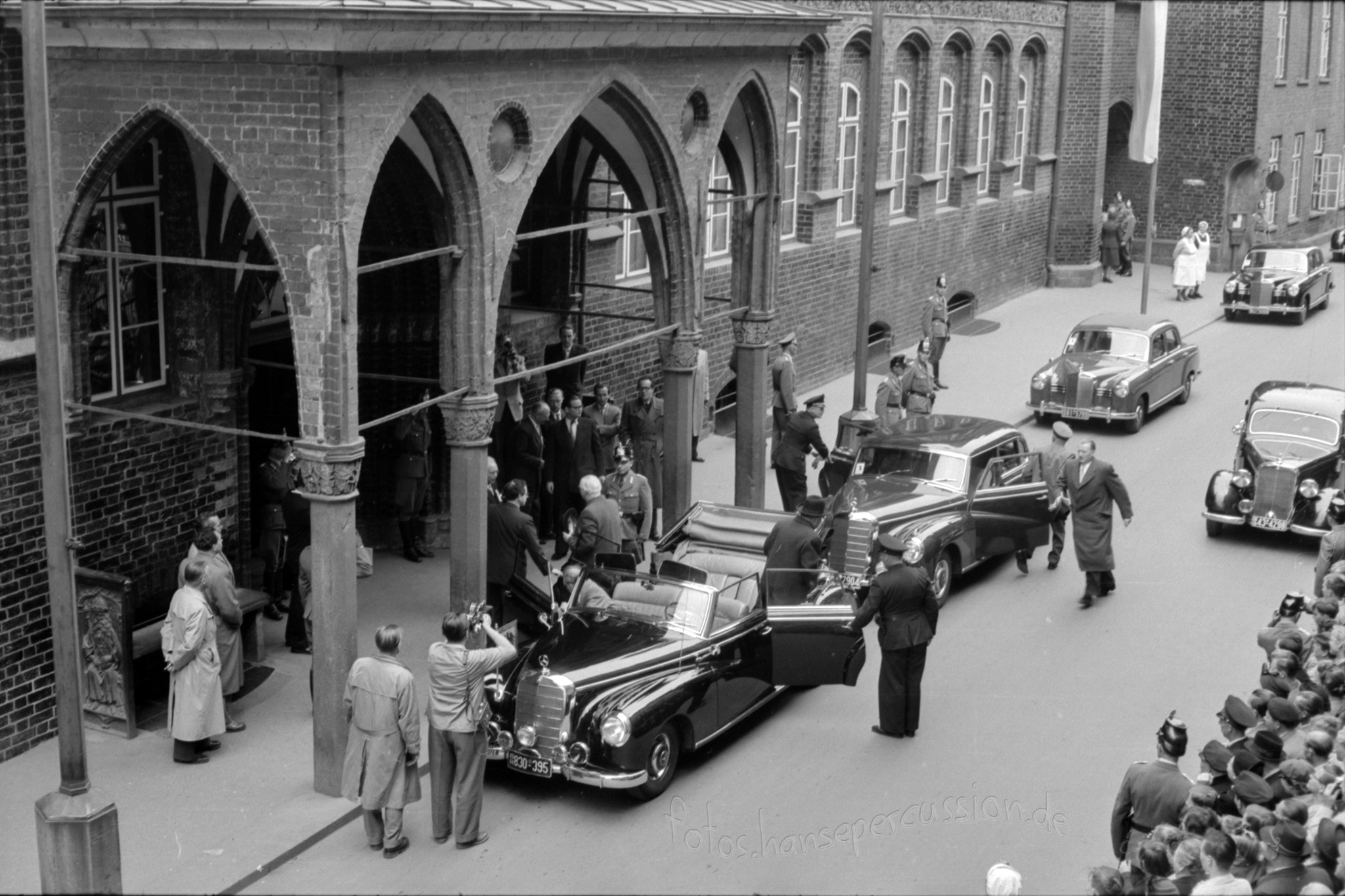 Bundespräsident Heuss in Lübeck, 1956